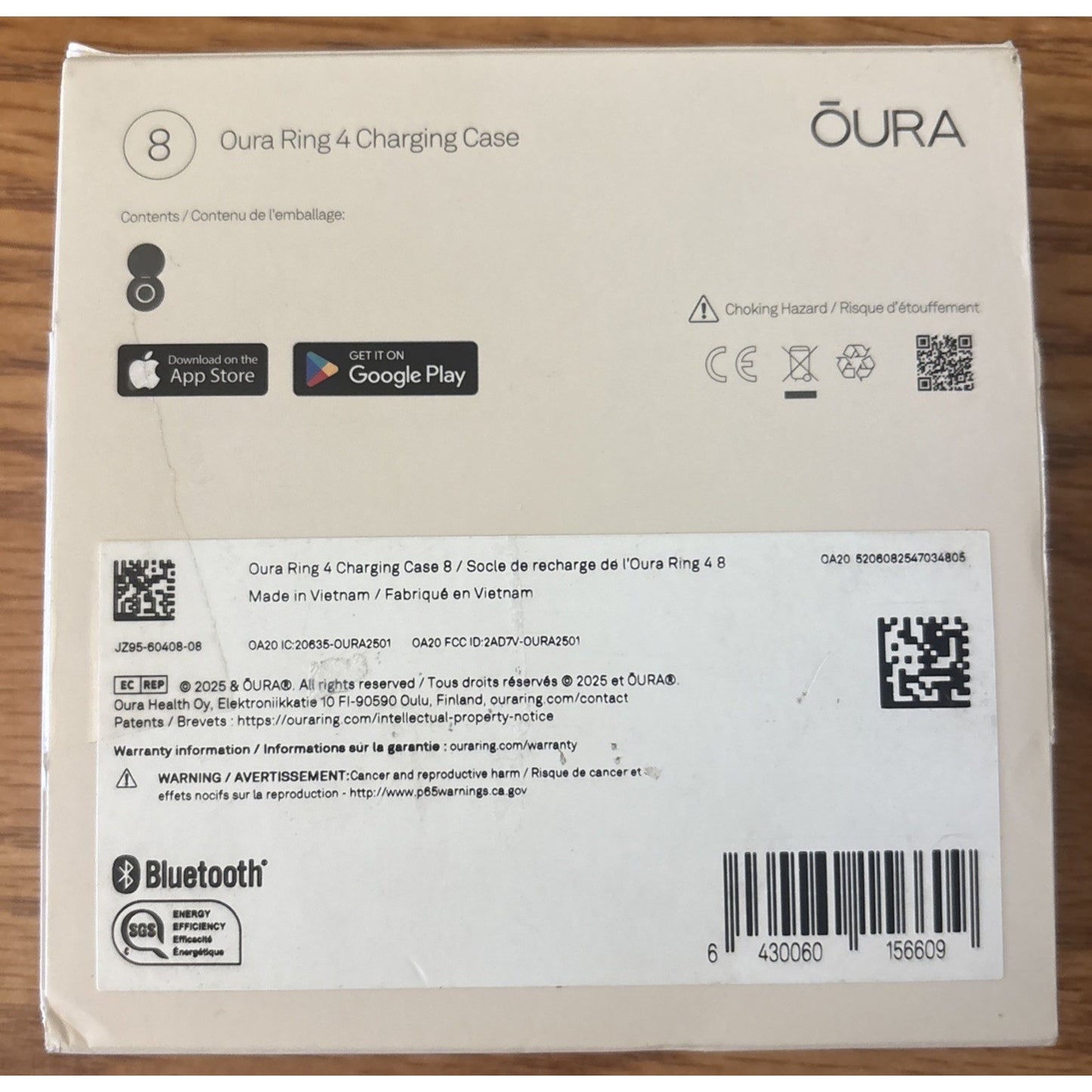 Oura Ring 4 Portable Charging Case Size 8 - NEW - 90 Min Full Charge