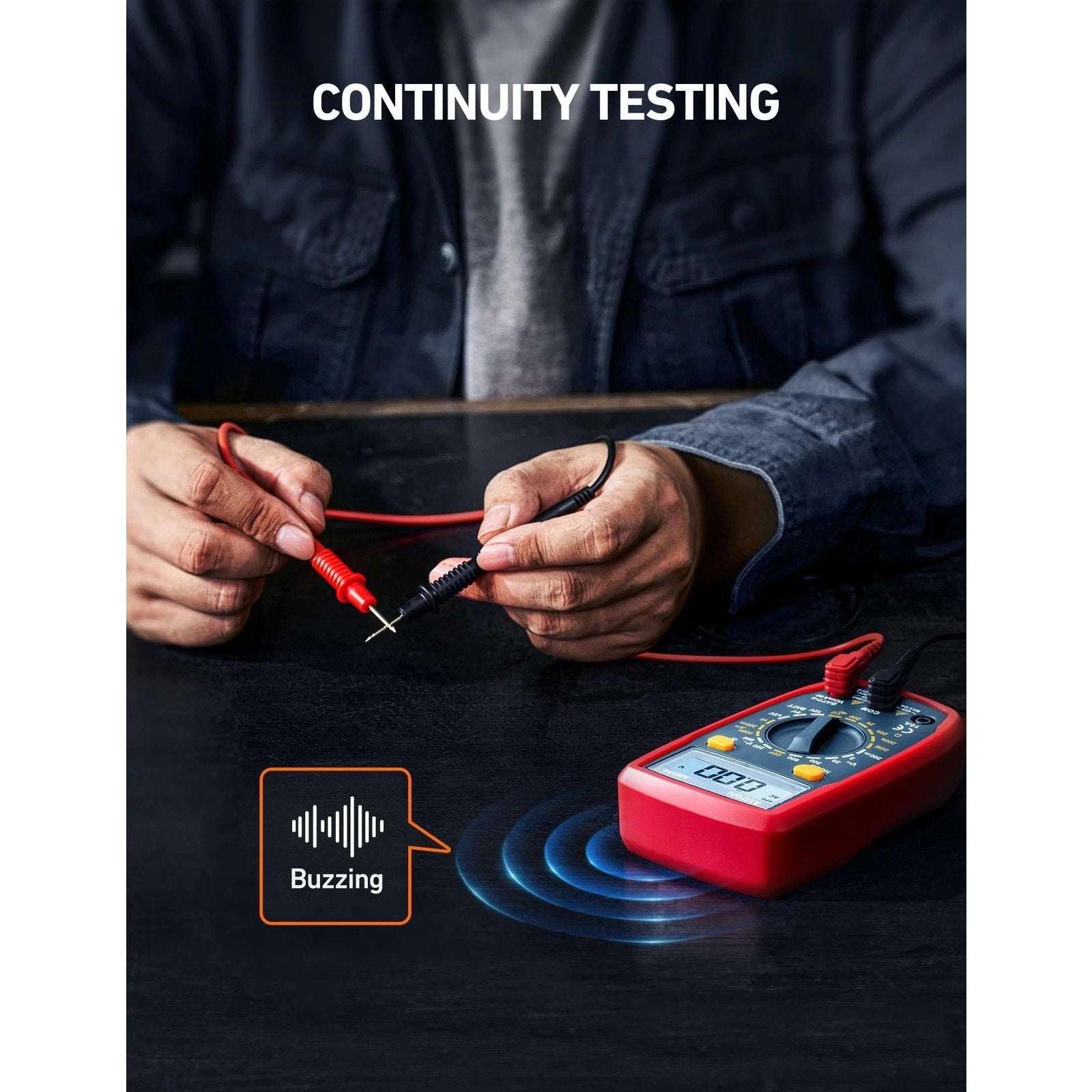 AstroAi Digital Multimeter Tester 2000 Counts DC AC Voltmeter & Ohm Volt Amp Met
