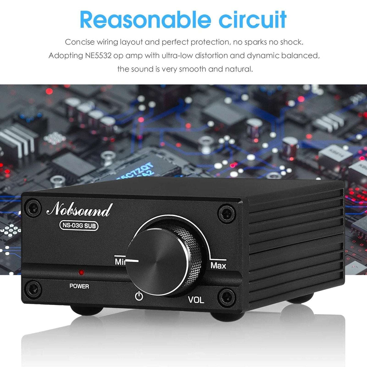 Nobsound NS-03G SUB Mini Mono Channel Digital Amplifier HiFi Subwoofer Power AMP