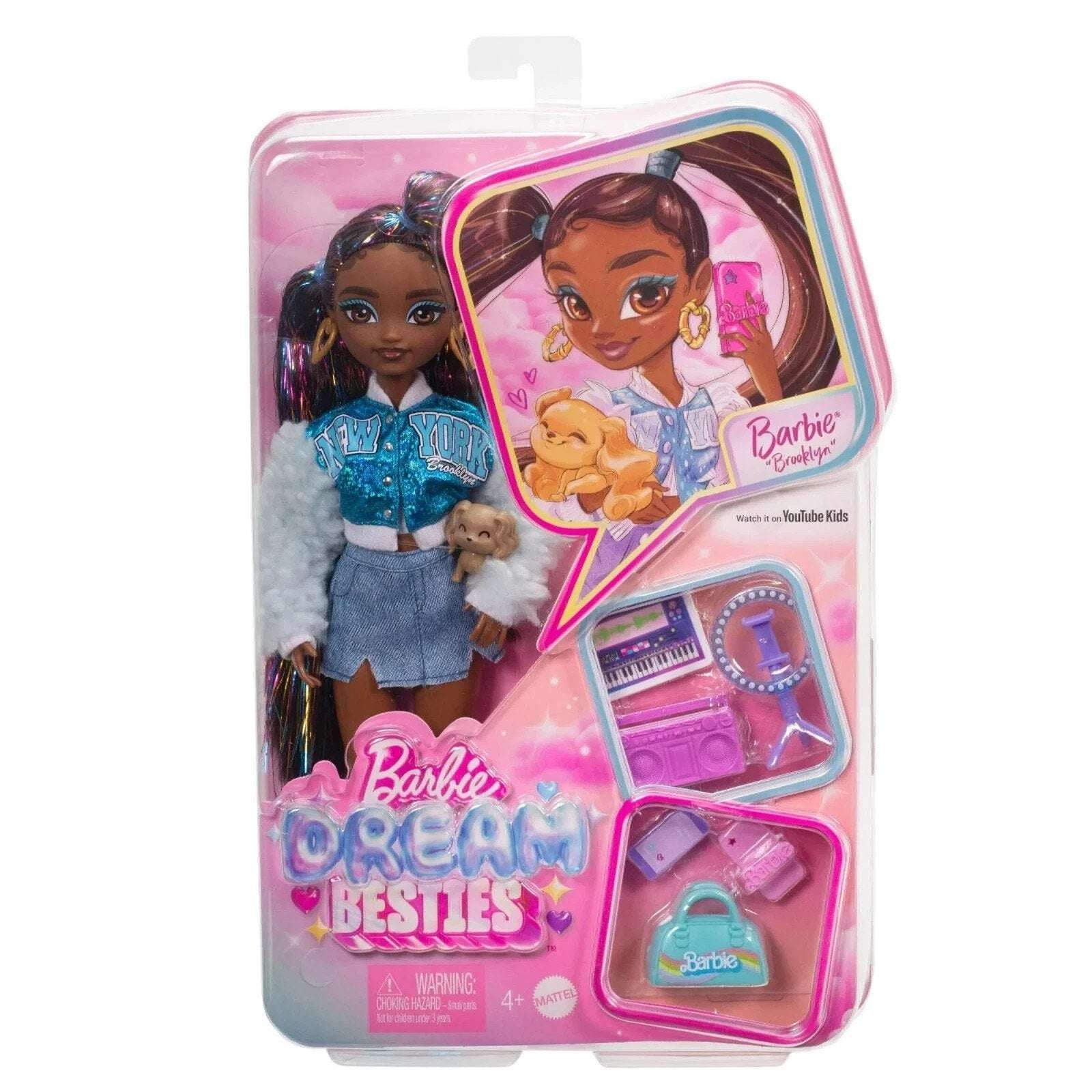 Barbie Dream Besties Barbie “Brooklyn” Fashion Doll YouTube Music Theme w/ Puppy