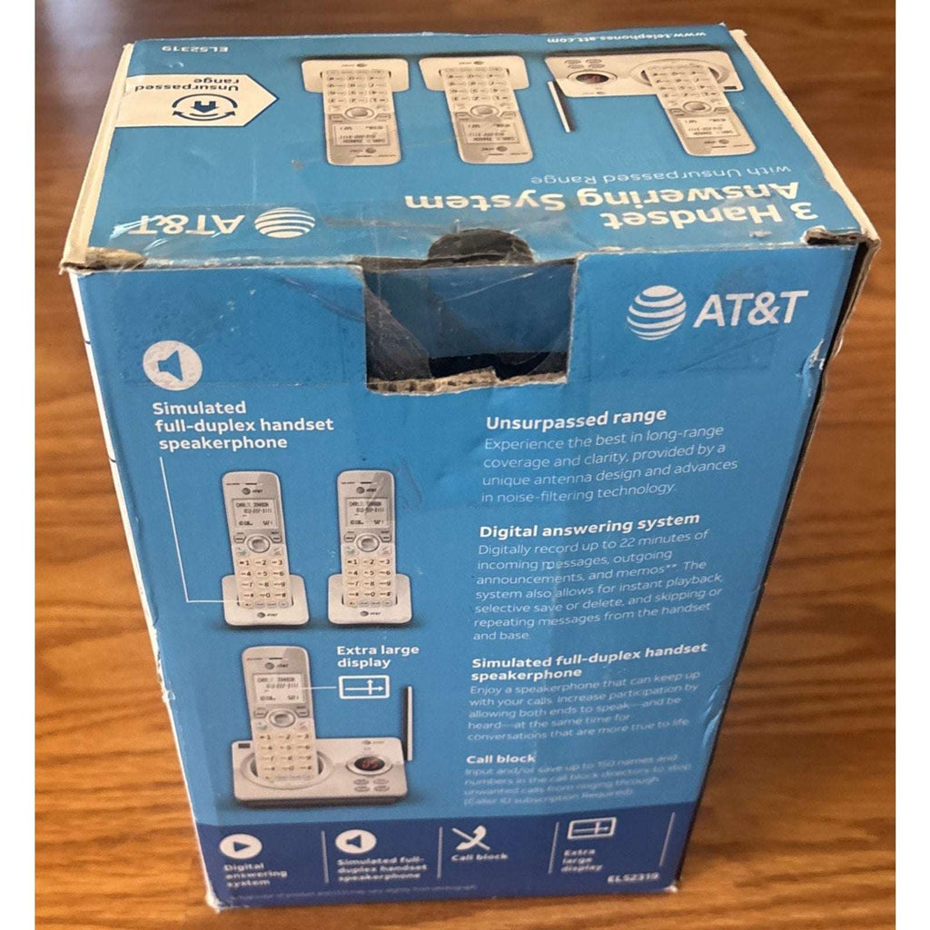 AT&T EL52319 DECT 6.0 Cordless Phone System with Answering Machine 3 Handsets