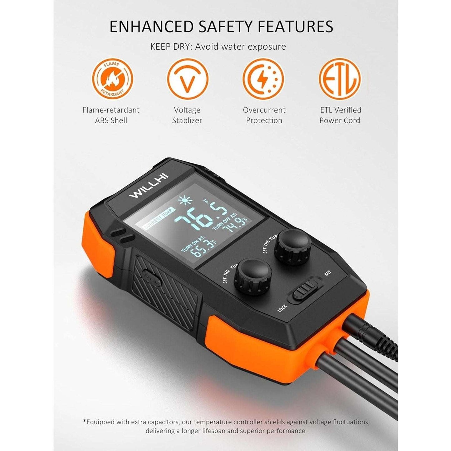 WH2408 Temperature Controller 10A 1200W Digital Thermostat Outlet Plug-In Switch