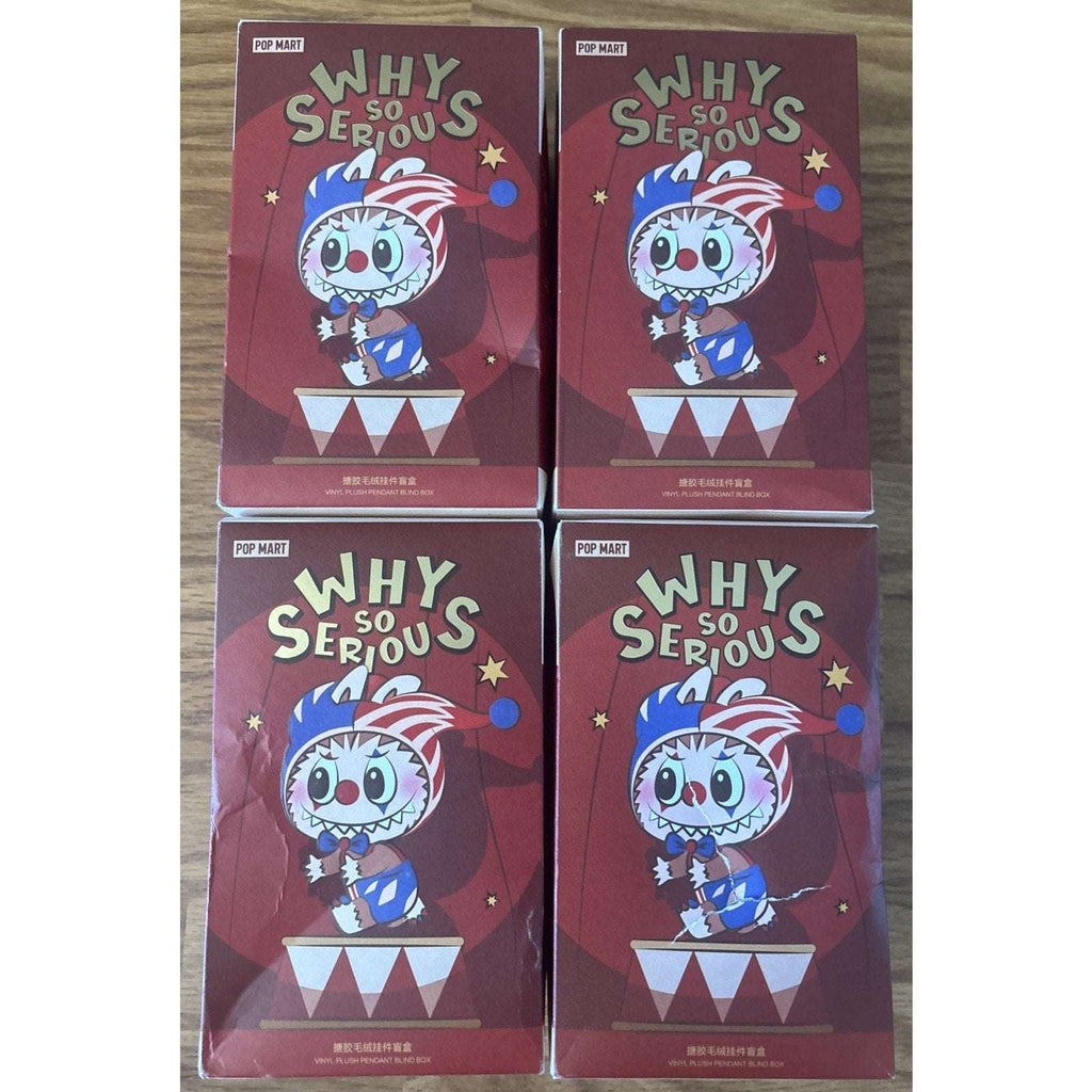 LOT of 4 100% Authentic POPMART WHY SO SERIOUS Vinyl Plush Pendant New & Sealed