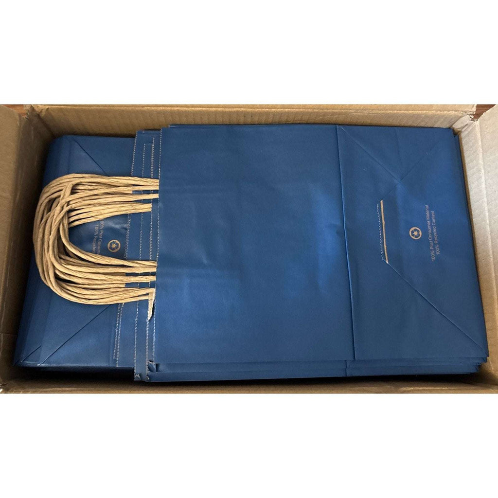 100Pcs Navy Blue Kraft Paper Gift Bags 8x4.25x10.5 Coastal Boutique Retail Gifts