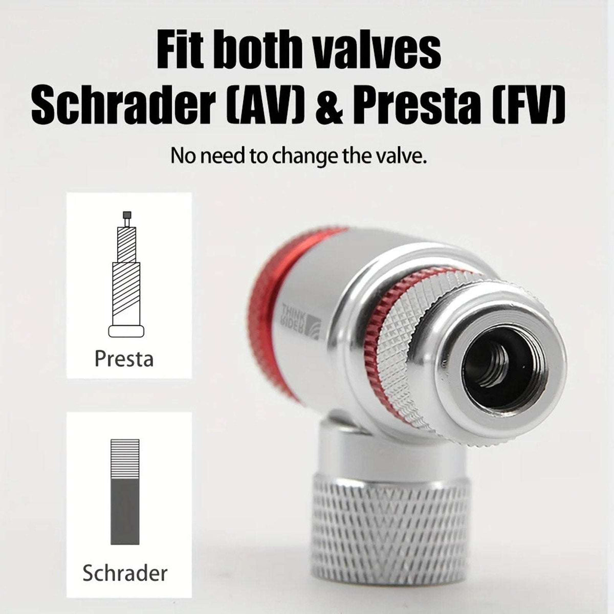 ThinkRider 10PC 16g Threaded CO2 Cartridges + Bike Tire Inflator Schrader/Presta