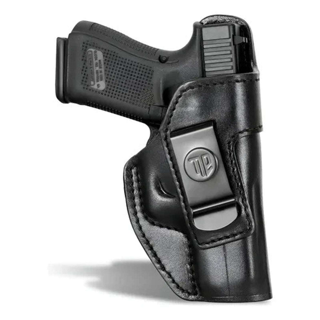 TacDefens IWB Black Leather RH Holster Glock 19 19X 23 45 TriggerBlock Retention