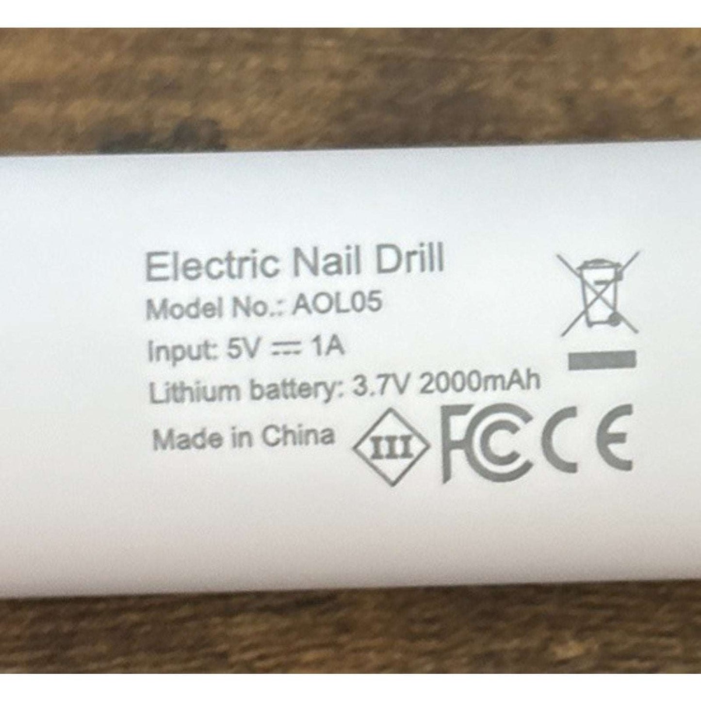 Electric Nail Drill, Cordless 2000 mAh Rechargeable Portable Nail File 10 Bits