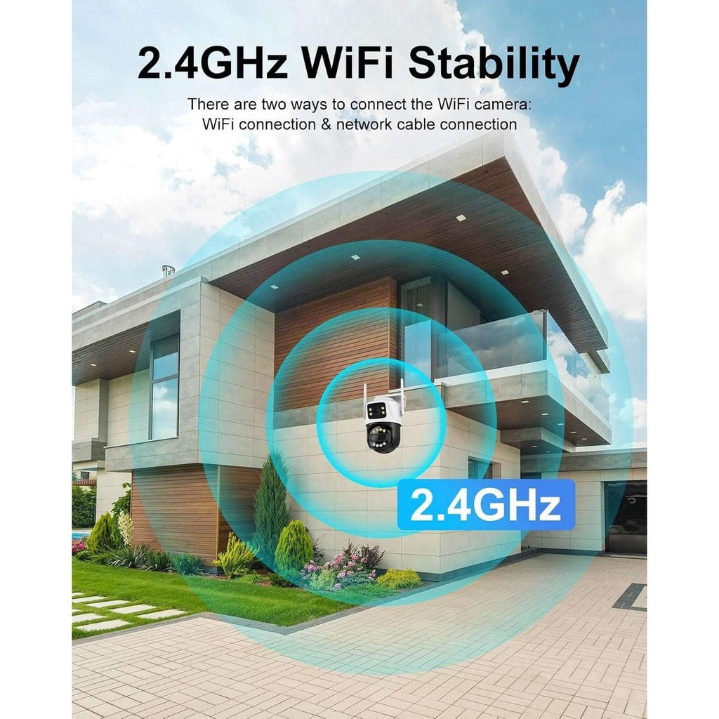 6MP WiFi Camera Outdoor Dual Screen Auto Tracking, Night Vision, 2-Way Intercom