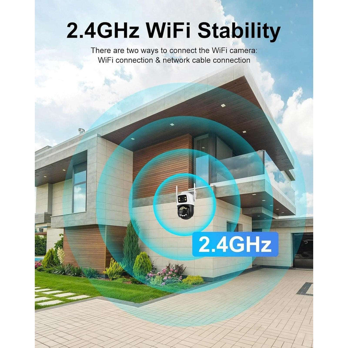 6MP WiFi Camera Outdoor Dual Screen Auto Tracking, Night Vision, 2-Way Intercom