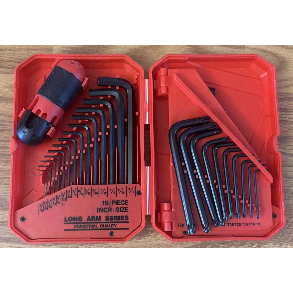 41-Piece Allen Wrench Set SAE Metric Torx Key + Hex Key T-Handle Set T9-T50