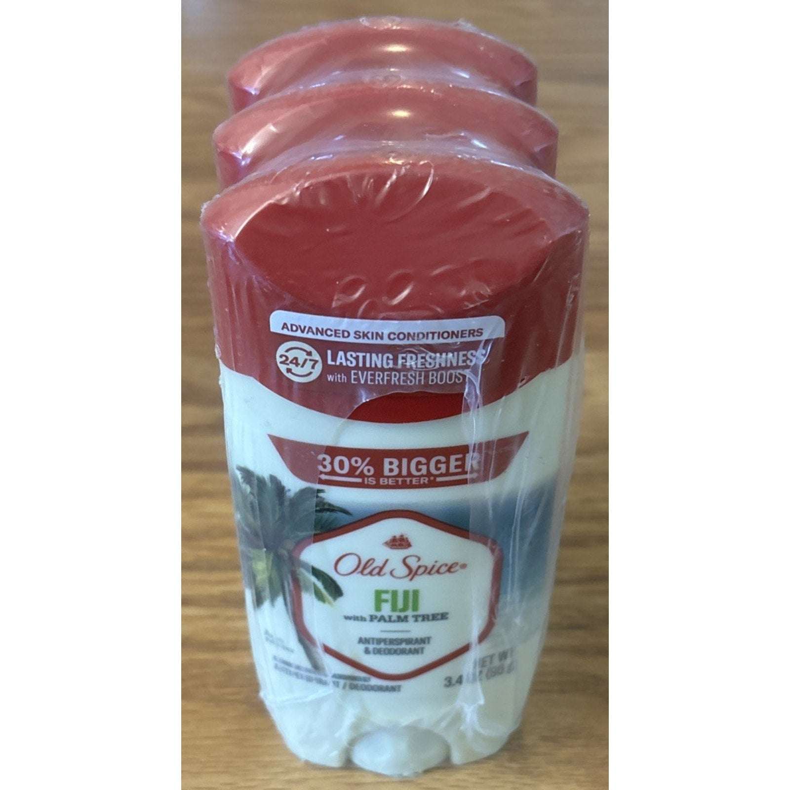 Old Spice Deodorant Fiji Scent w/ Palm Tree Fresh Collection 3.4oz PACK OF 3