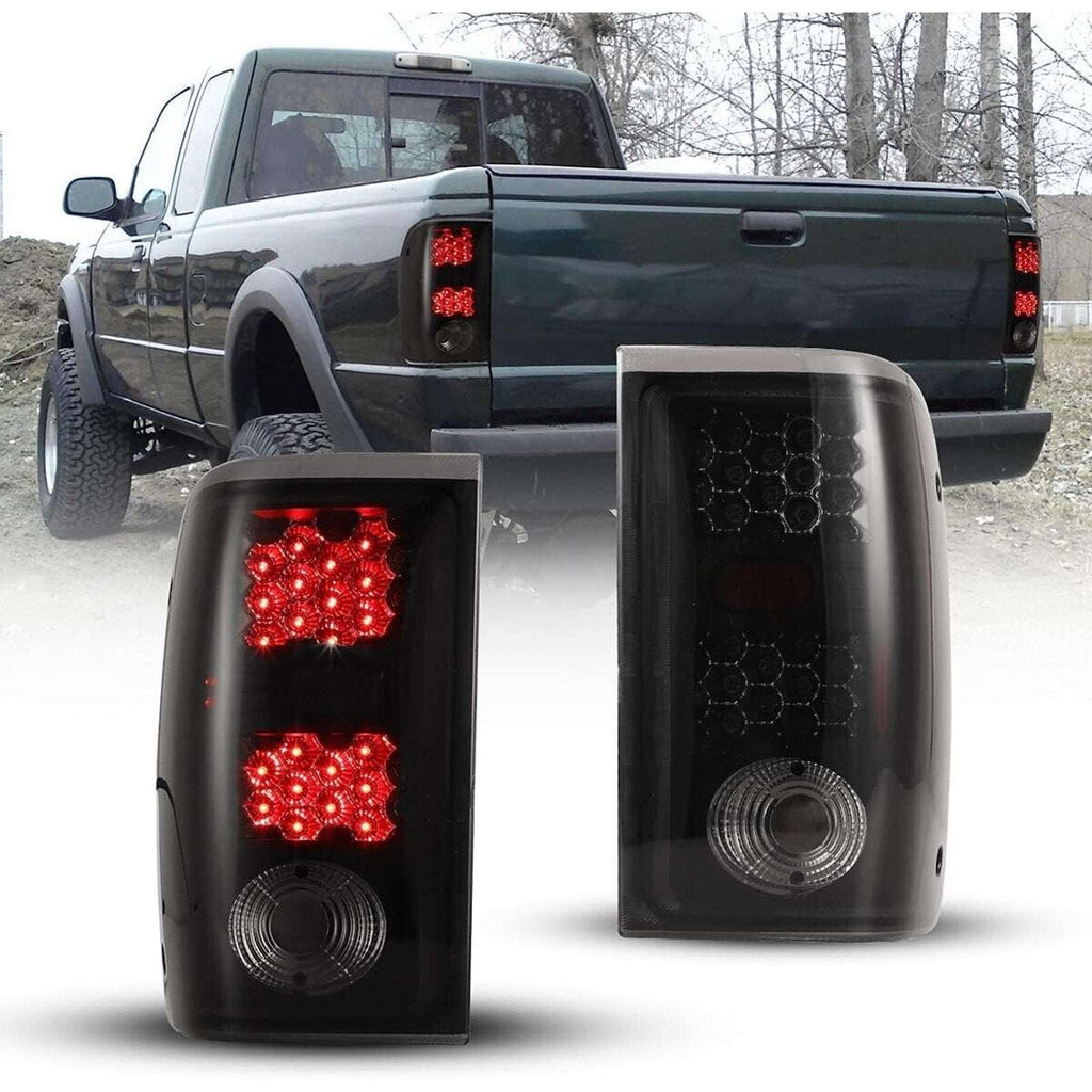 Winjet LED Tail Lights - Black / Smoke for 2001-2005 Ford Ranger - CTWJ-0146-BS