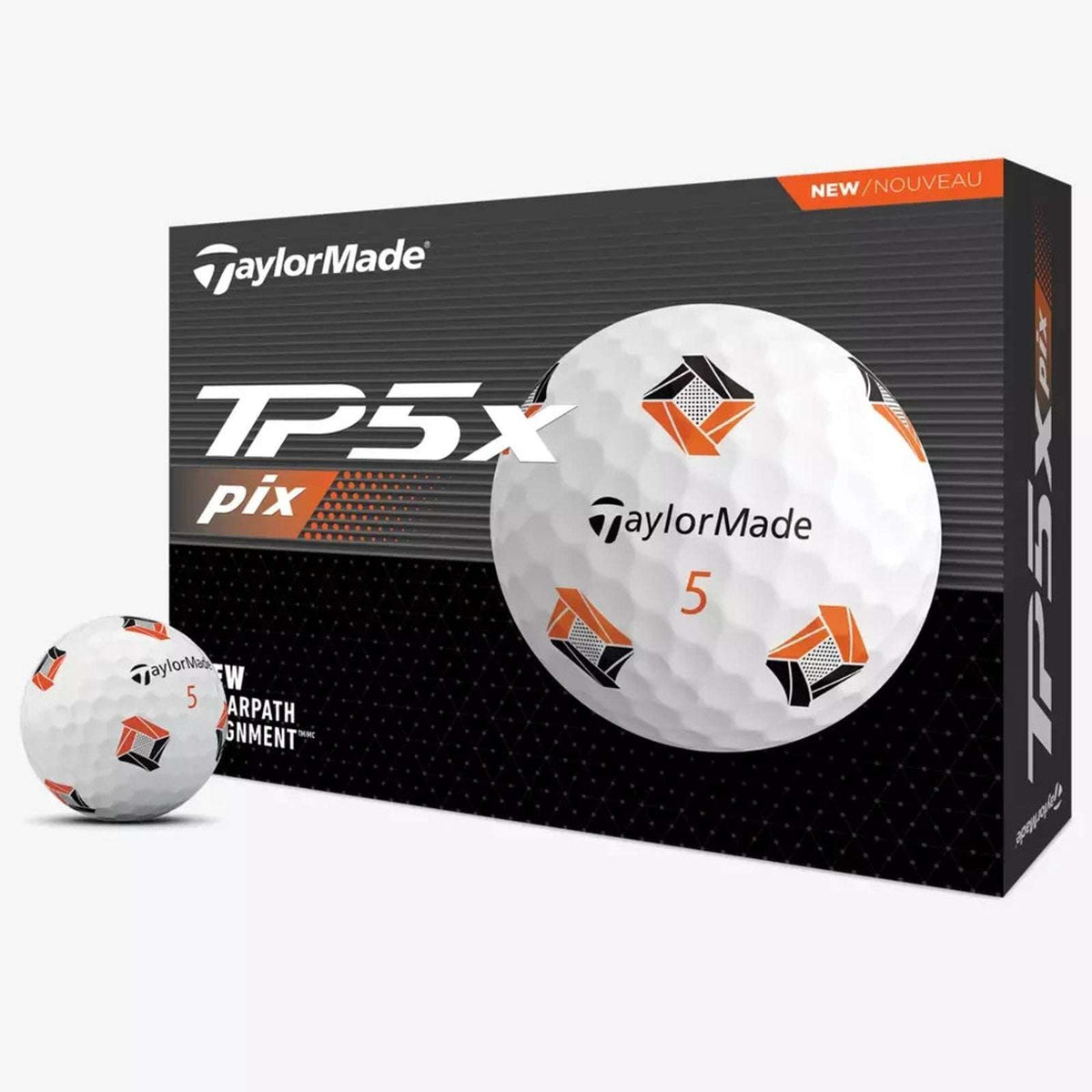 New TaylorMade TP5x Pix Golf Balls 12 Pack Dozen ClearPath Speed Wrapped Core