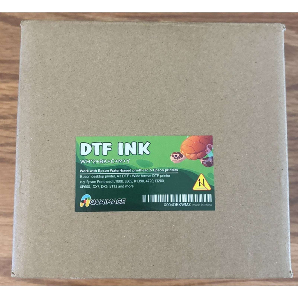 AquaImage DTF Ink Set 6PC 150ml ea. for Epson L1800 L805 R1390 DX5 DX7 2xW+CMYBK