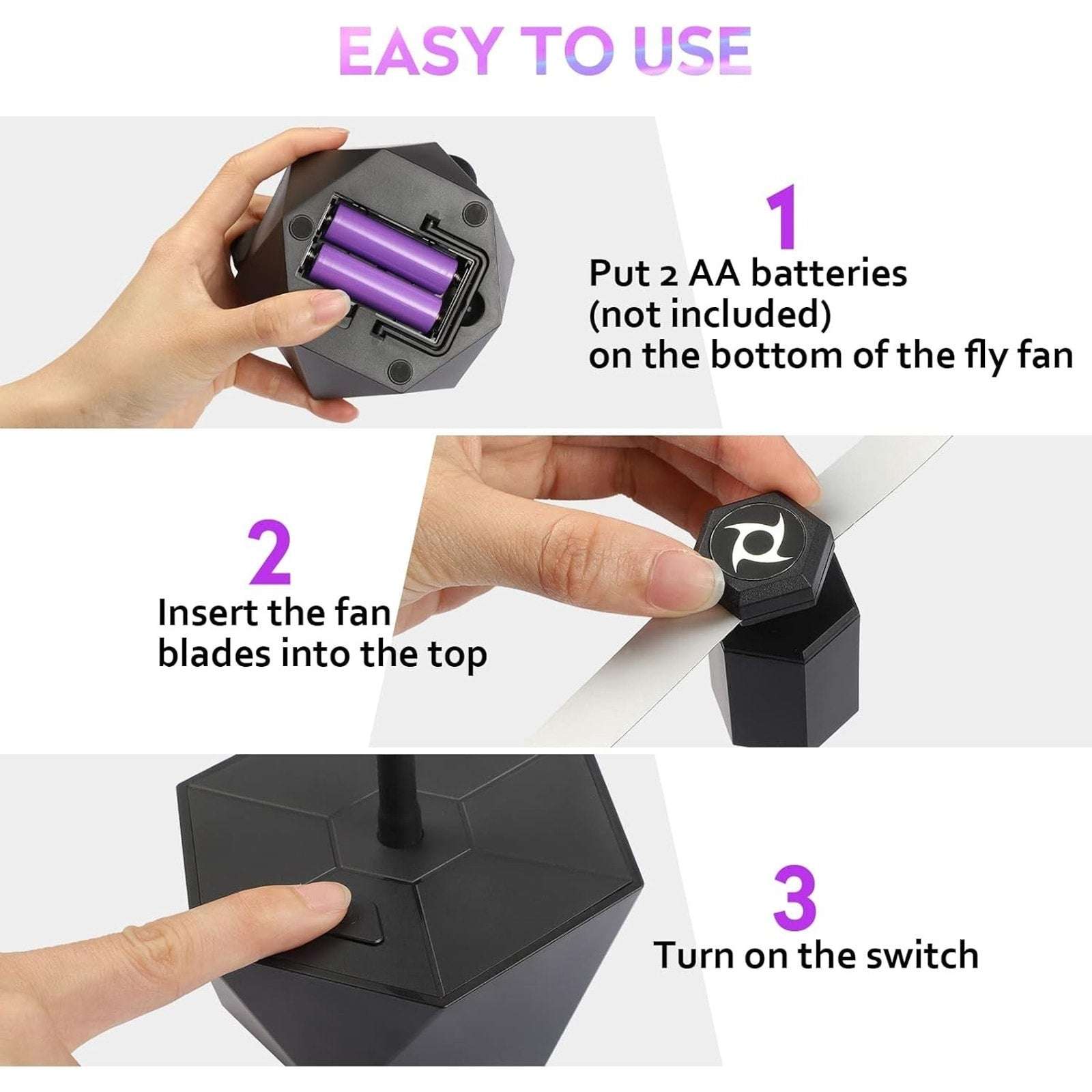 4x Portable Bug Insect Fly Repellent Fan Battery Powered Tabletop/Hanging Bendab