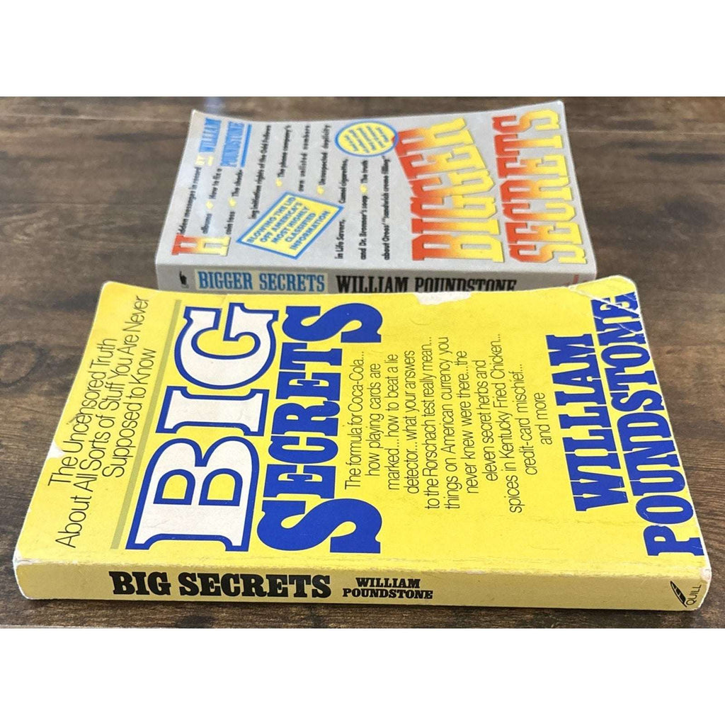 2 Book Lot - Big Secrets and Bigger Secrets - Paperback, by William Poundstone