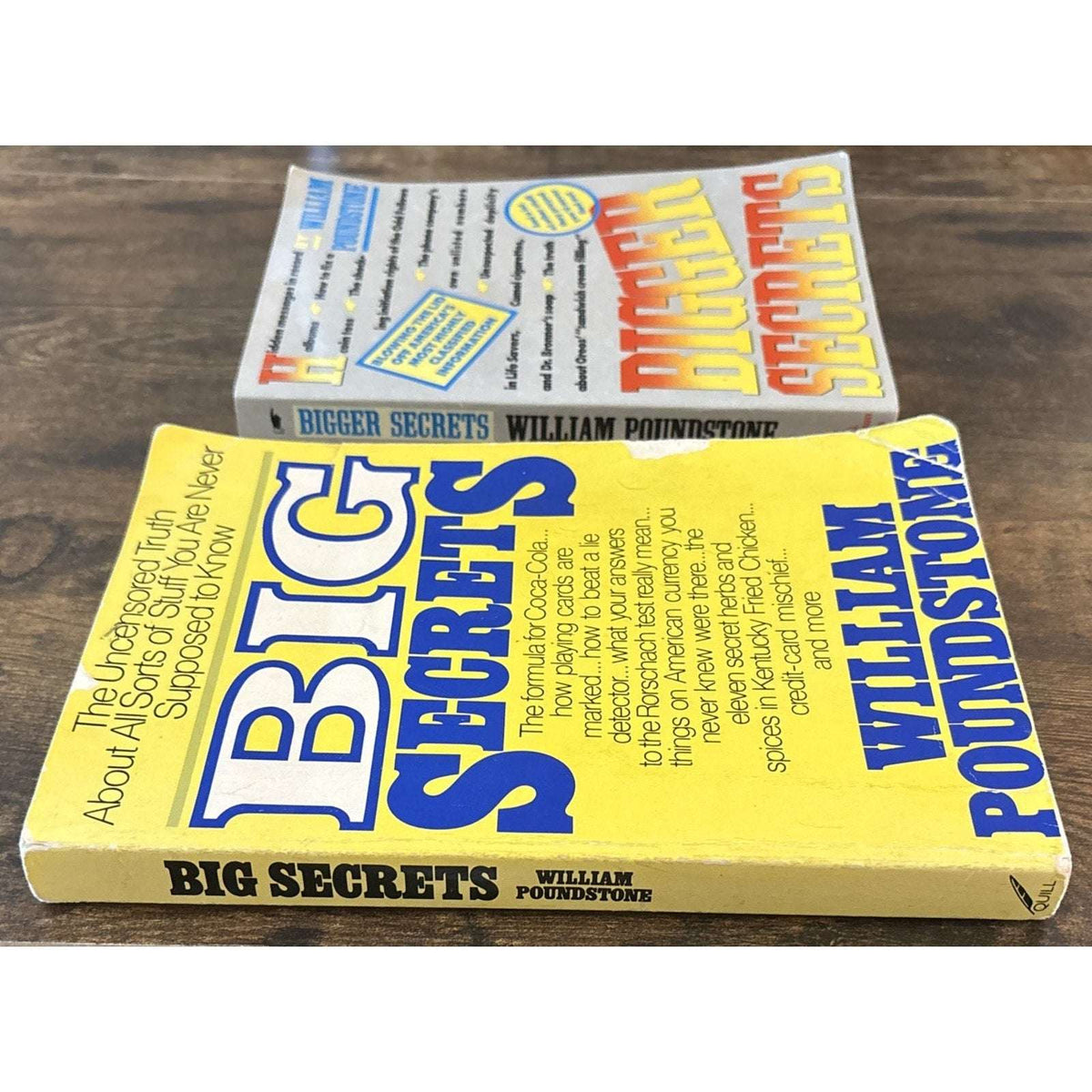 2 Book Lot - Big Secrets and Bigger Secrets - Paperback, by William Poundstone