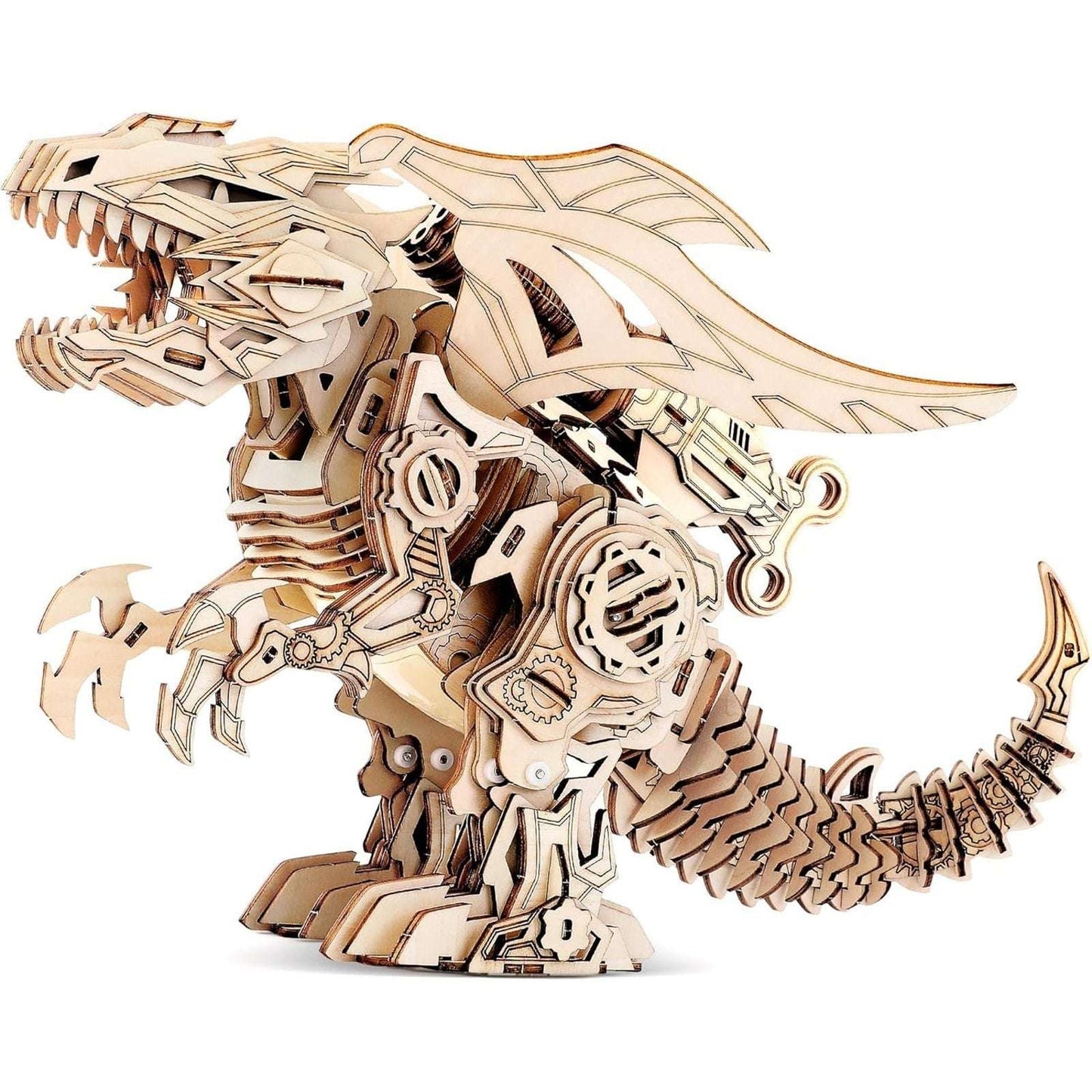 RMOKA 3D DIY Wooden Puzzle Walking Mechanical Roaring Dragon Mechanical Assembly