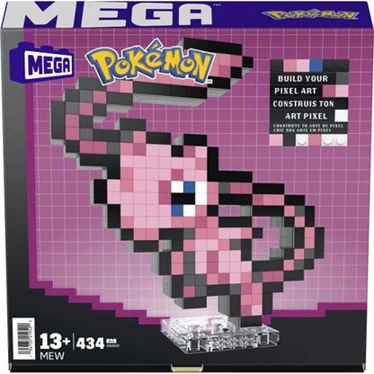 MEGA BLOKS Pokemon Mew Pixel Art 434 Piece Building Toy Set HWR80 - Retired 2025