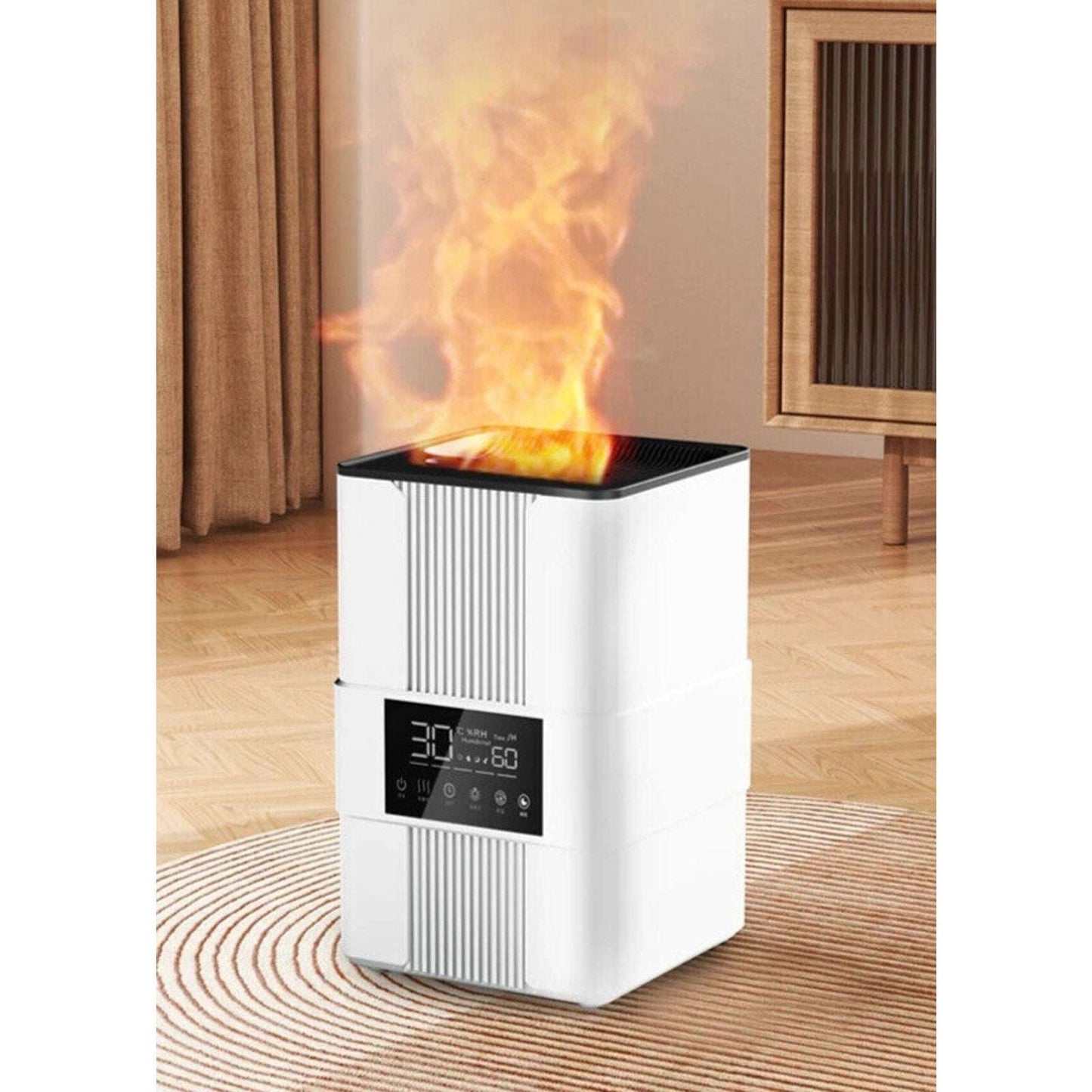 Flame Humidifier Top Fill Remote Control Large 3.5L LED Cool Mist Aroma Diffuser