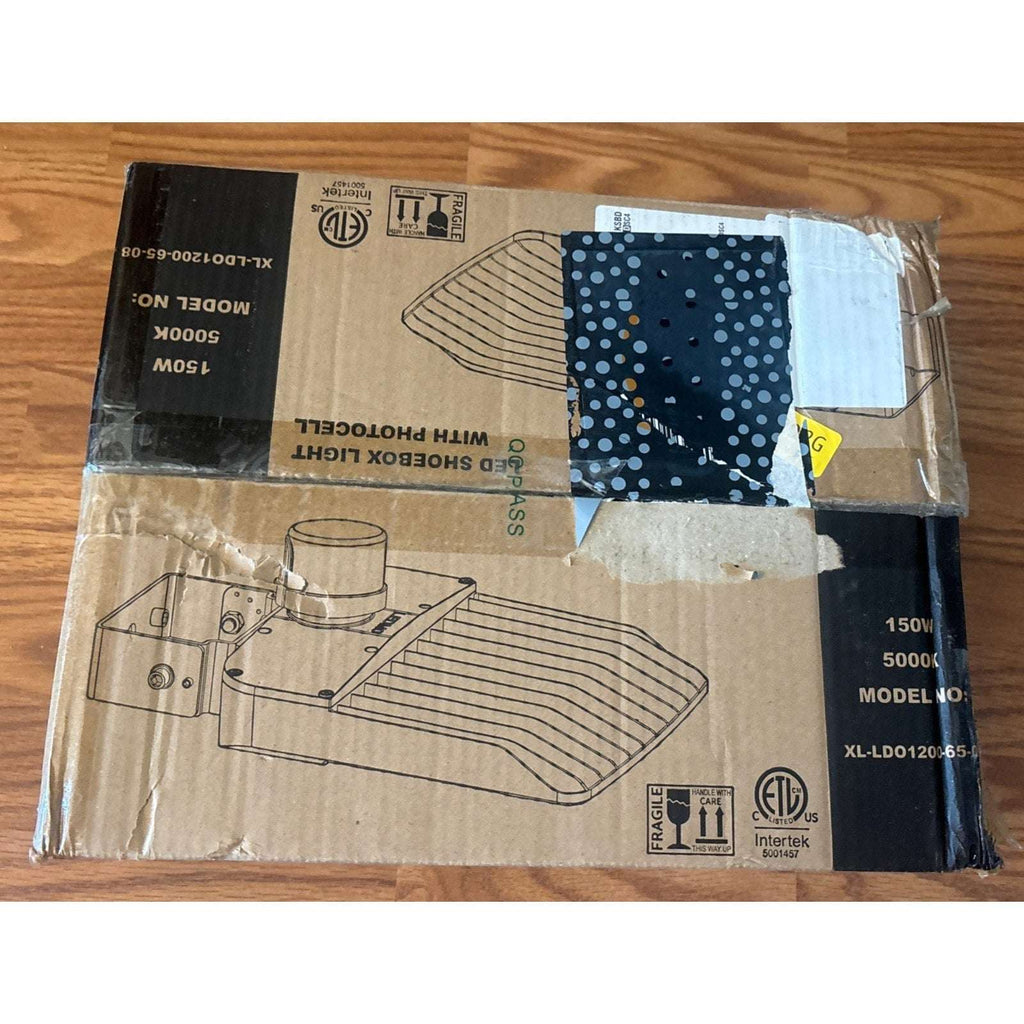 BIRITALO 150W LED Shoebox Street Light 5000K Waterproof, Photocell Dusk to Dawn