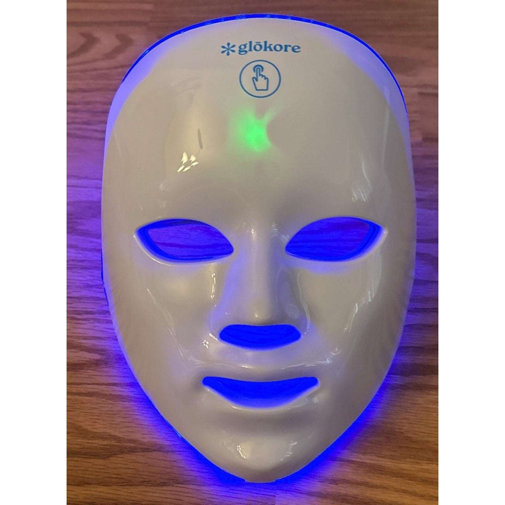 Glokore 7-in-1 LED Wireless Light Therapy Face Mask Device White Open Box New