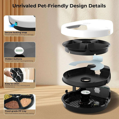 UBPET F10 Smart Automatic Cat Feeder 5 Timed Wet Food Dispenser 3 Cooling Modes