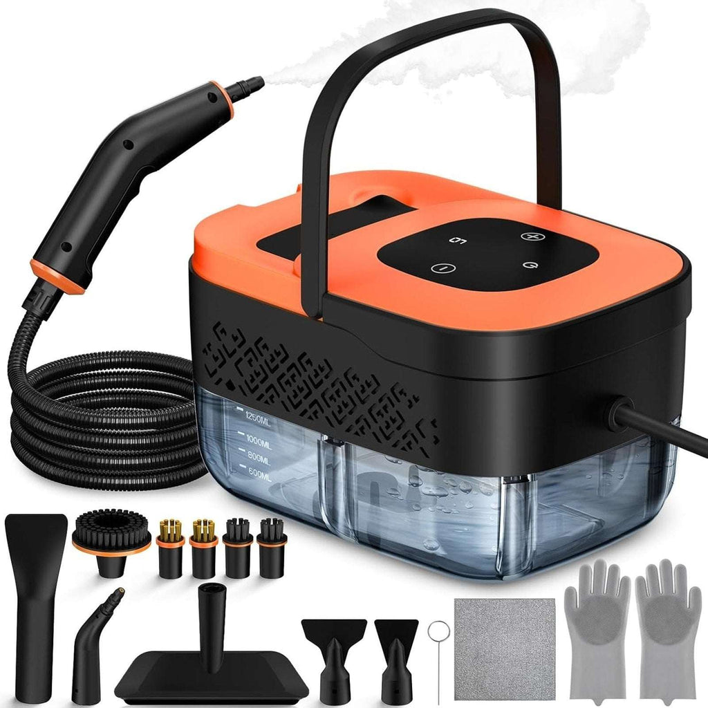 Portable High Pressure Steam Cleaner, 6-Level Adjustable, 15s Heat, 1.25L Tank