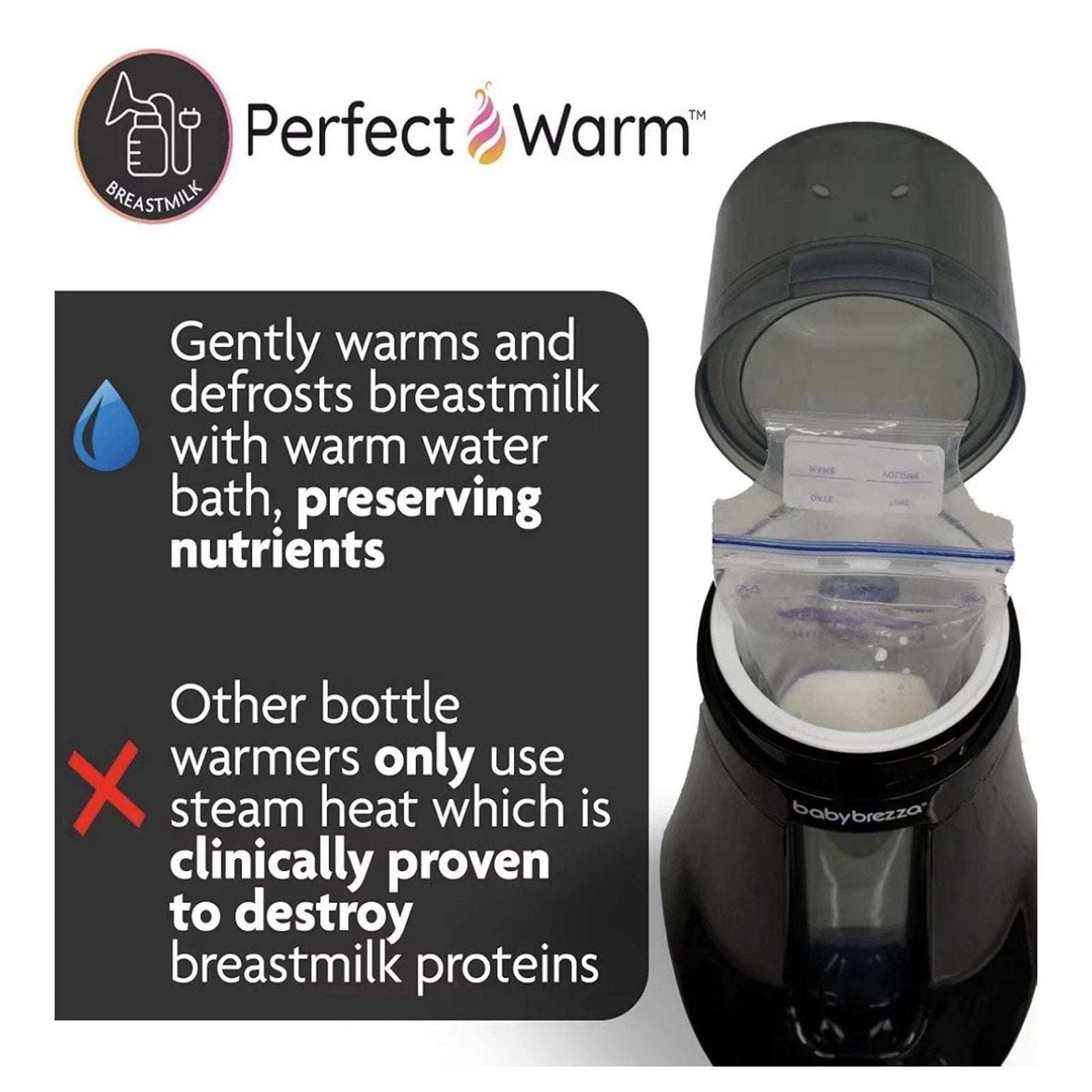 Baby Brezza Bottle/Formula & Breast Milk Warmer Electric Fast & Precise w Memory