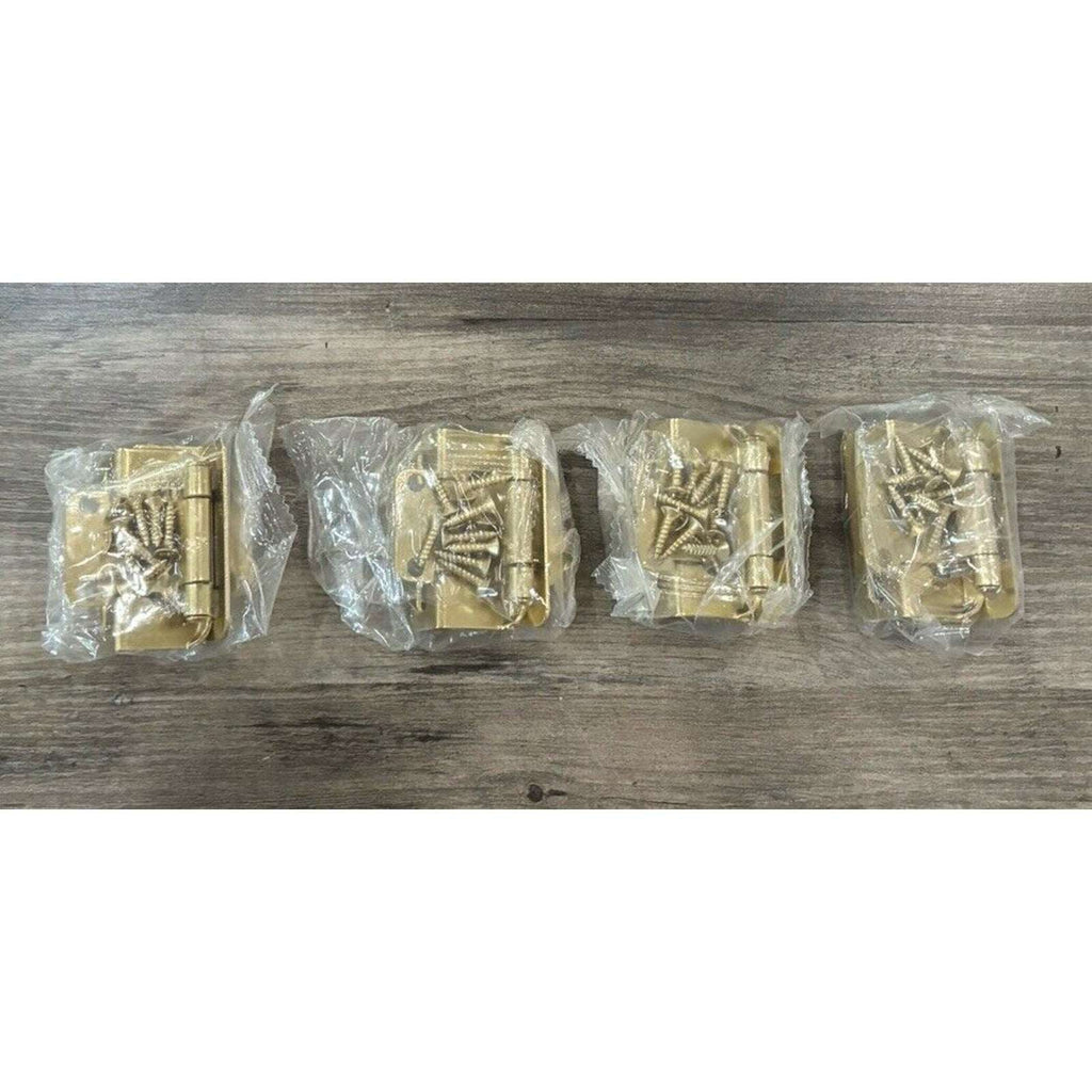 8 Pack 4 Pair Brass Gold Kitchen Cabinet Hinges Self Closing Cupboard Door Hinge