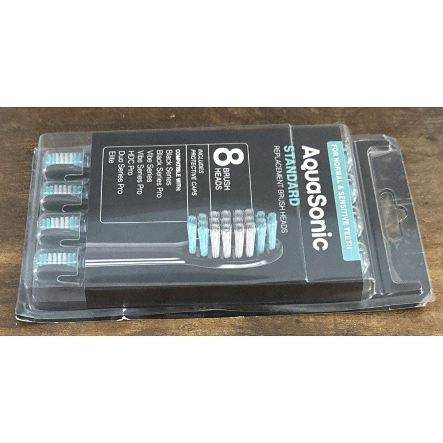 AquaSonic Replacement Brush Heads Normal & Sensitive Teeth 8 Pack Black Series+