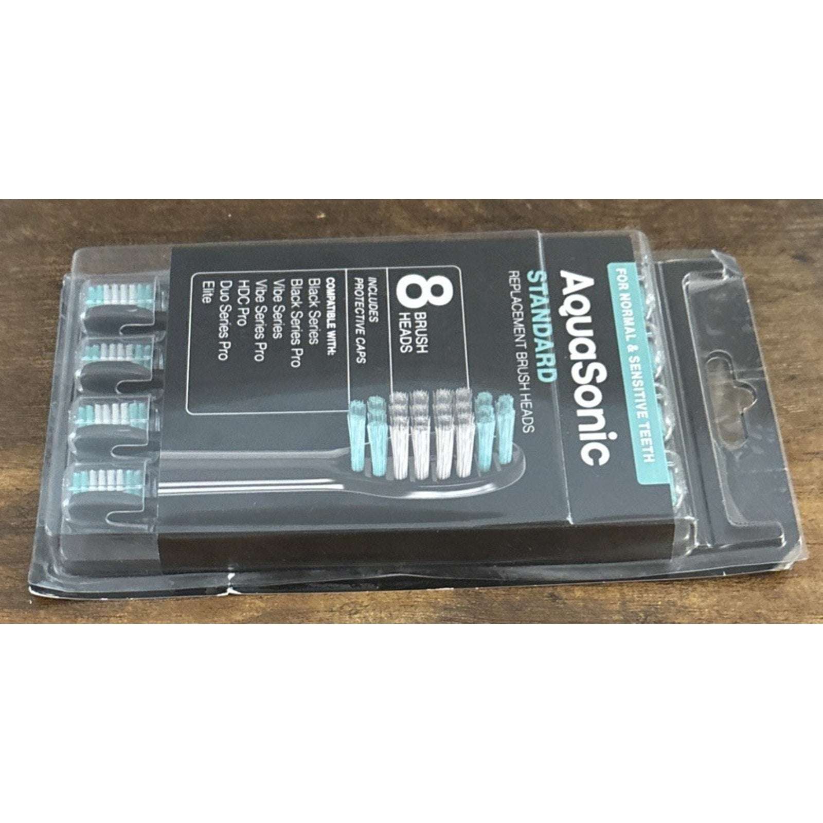 AquaSonic Replacement Brush Heads Normal & Sensitive Teeth 8 Pack Black Series+