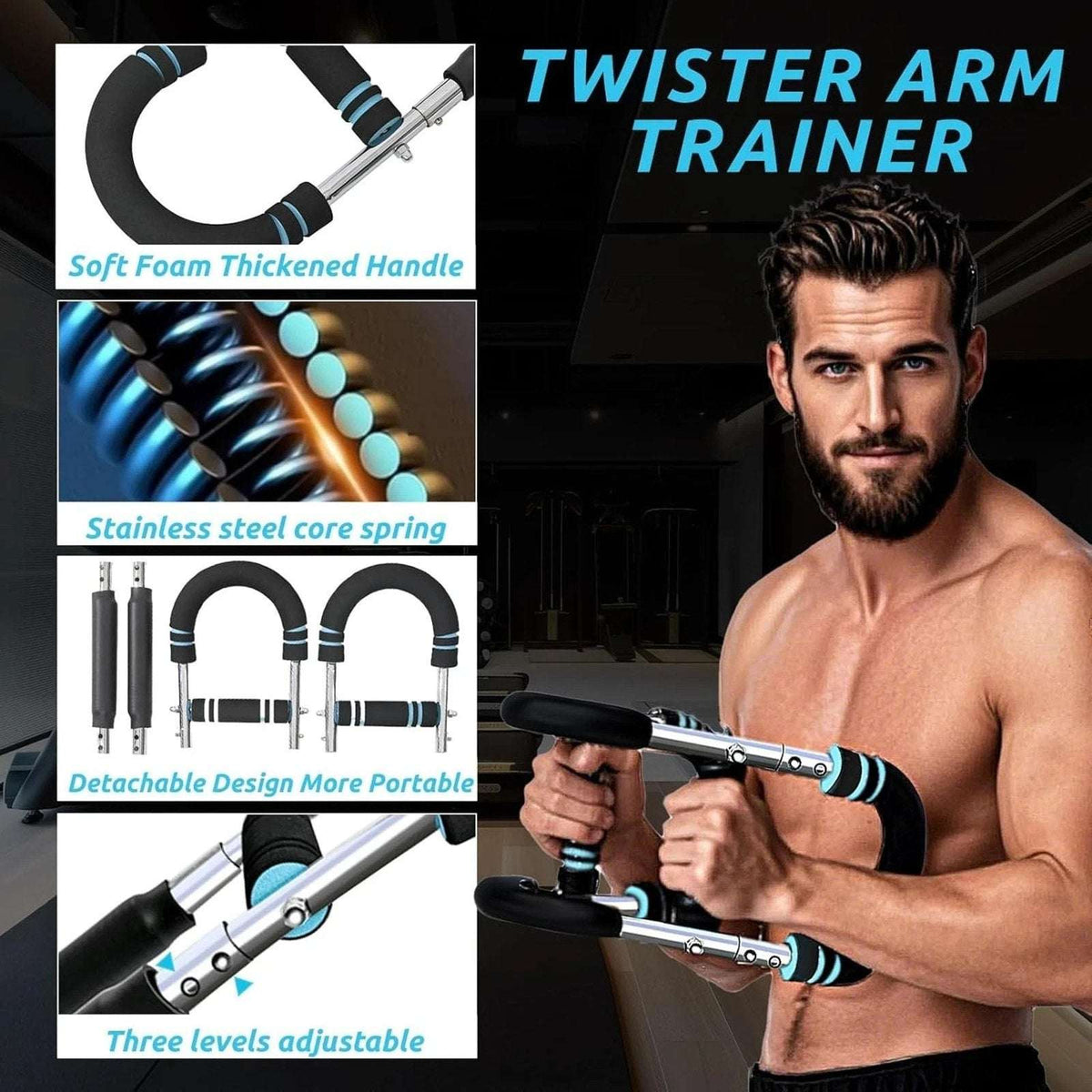 Twister Arm Trainer Shoulders Chest Back Legs Home Workout Equipment 45-90lb