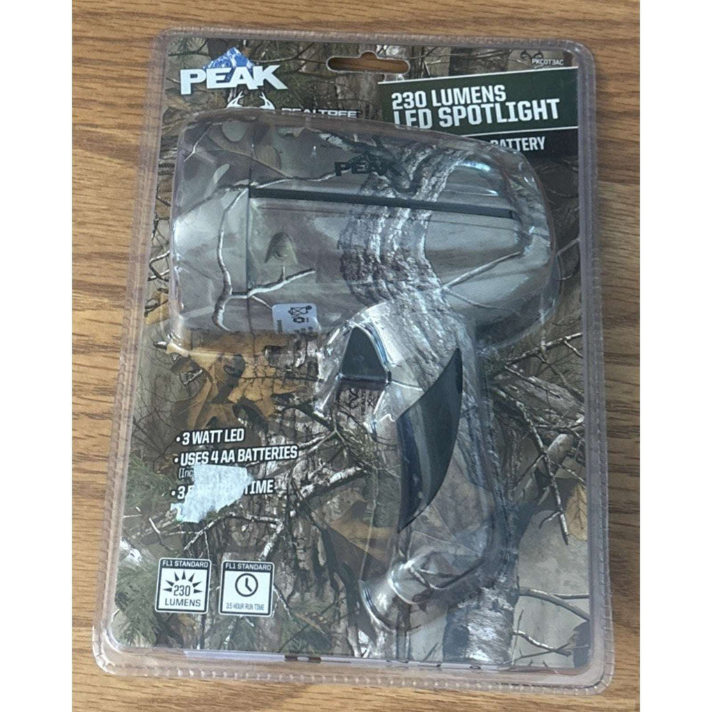 Peak Camo Realtree 230 Lumens 3 Watt LED Spotlight AA Battery Powered PKCOT3AC