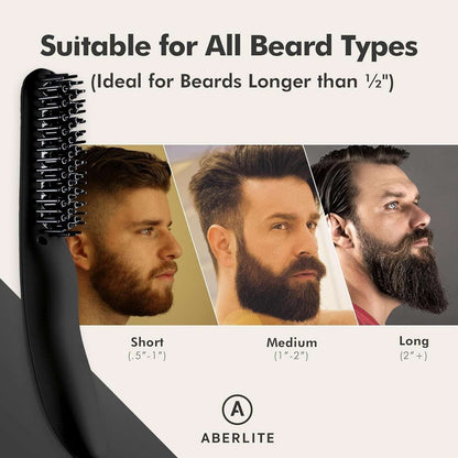 Aberlite EDC Men's Professional Heated Beard Straightening Brush Grooming Kit