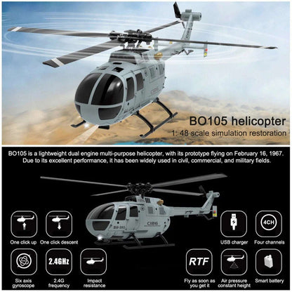 RC ERA C186 (RTF) MBB BO105 RC Helicopter 6-Axis Gyro & Barometric Altitude Hold