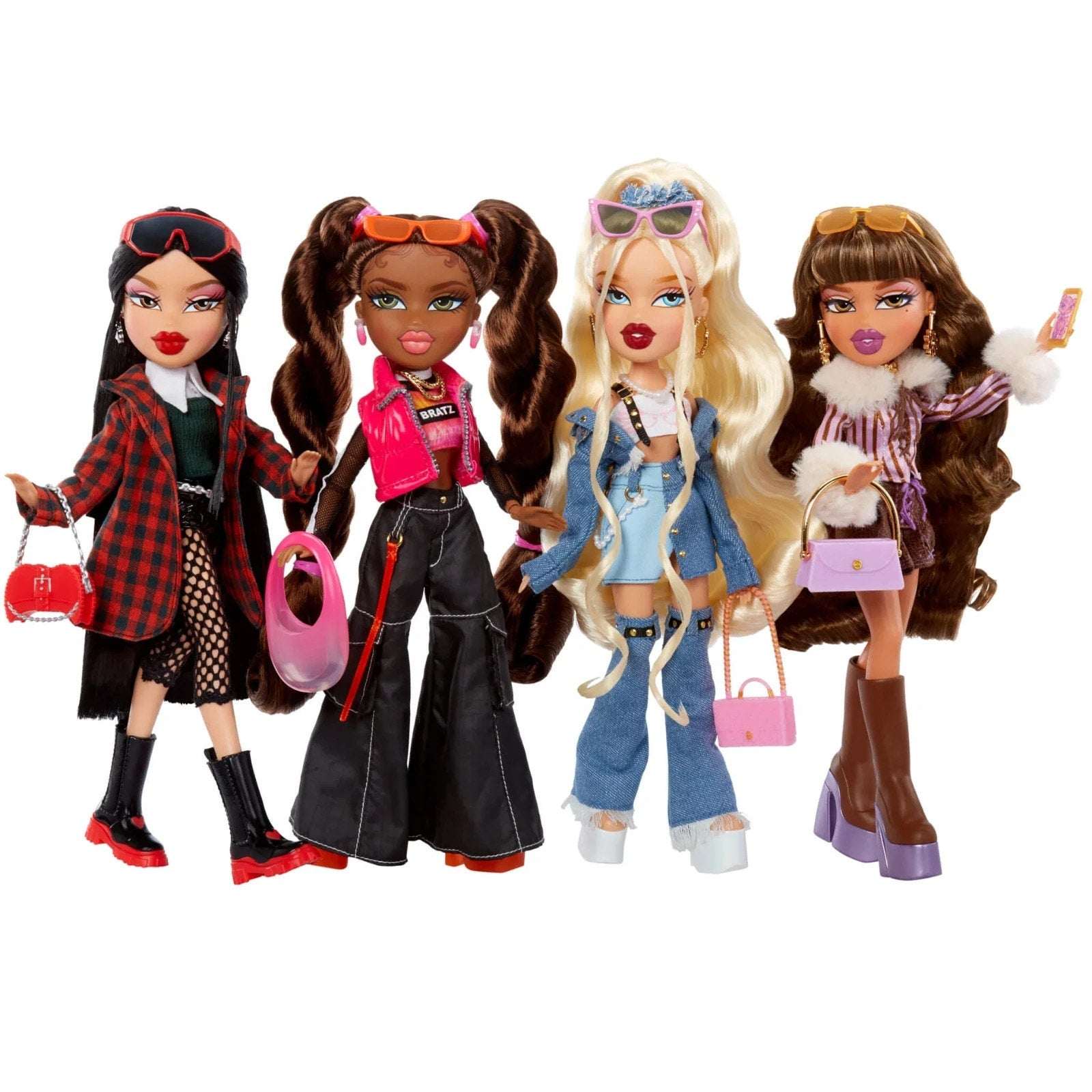 4 Original Alwayz Bratz Fashion Dolls Lot Yasmin Jade Sasha & Cloe + Accessories