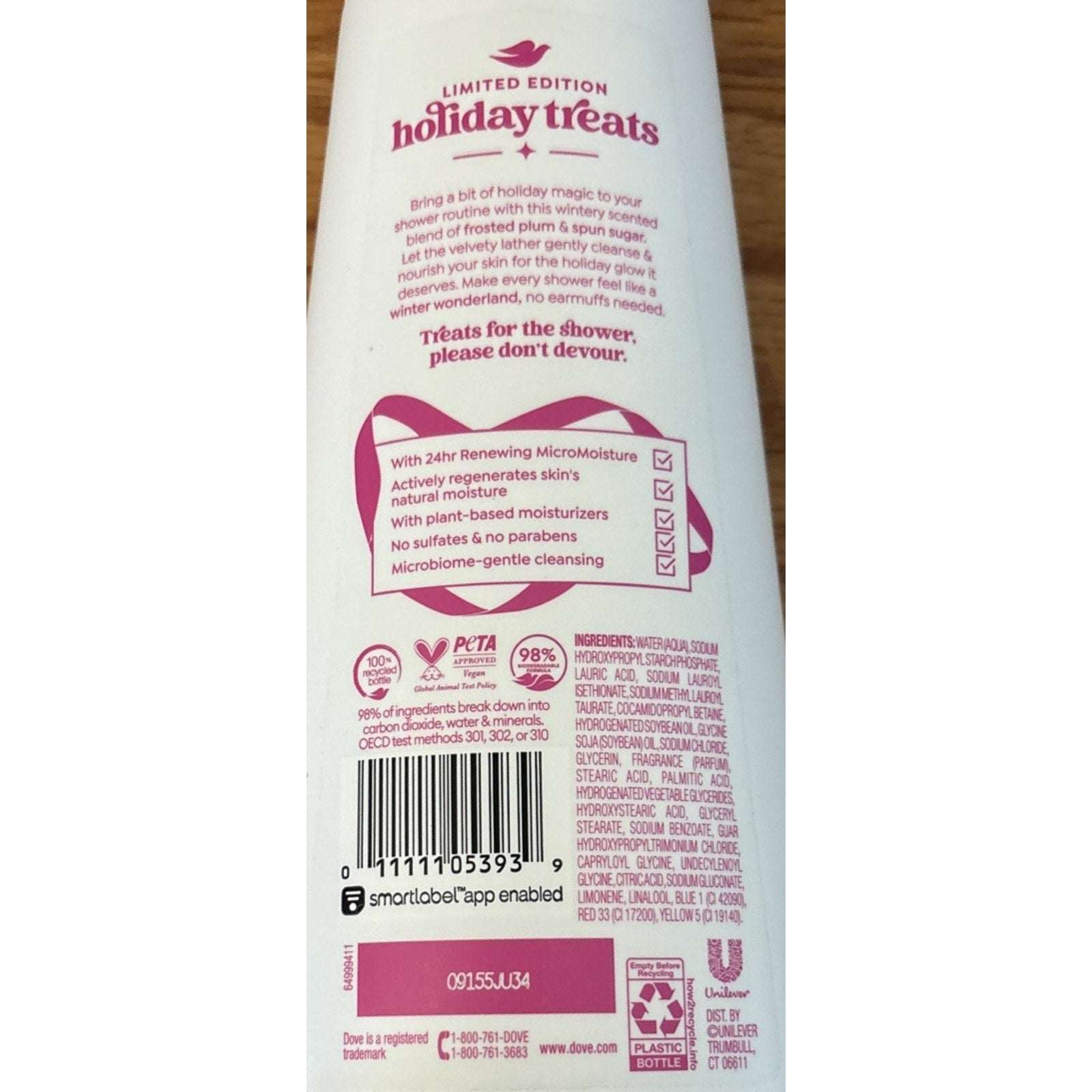 Dove Holiday Treats Limited Edition Body Wash - Frosted Plum Berry - 20 FL OZ