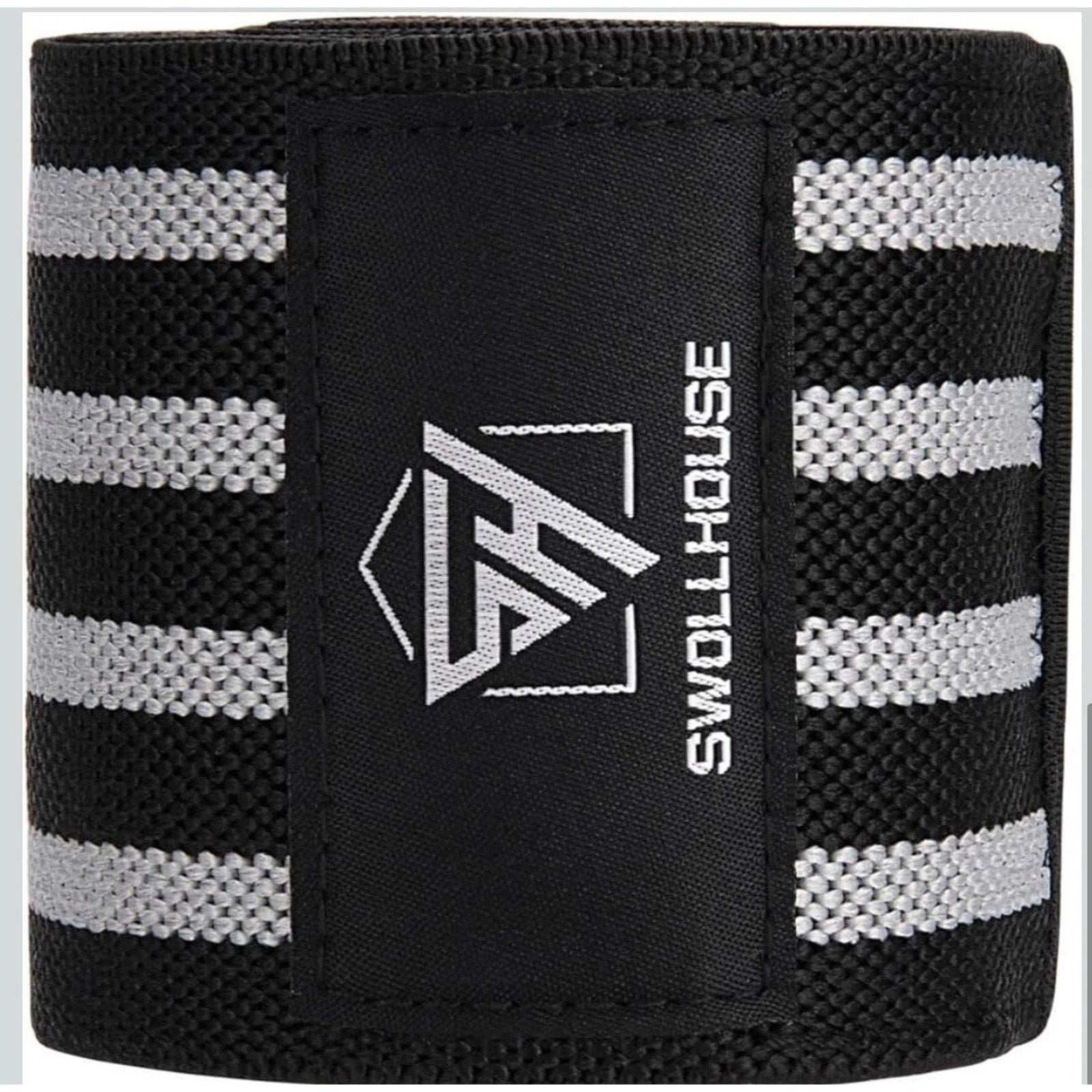 SWOLLHOUSE Knee Wraps + Wrist Wraps + Weight Lifting Straps Bundle (1 Pair Each)