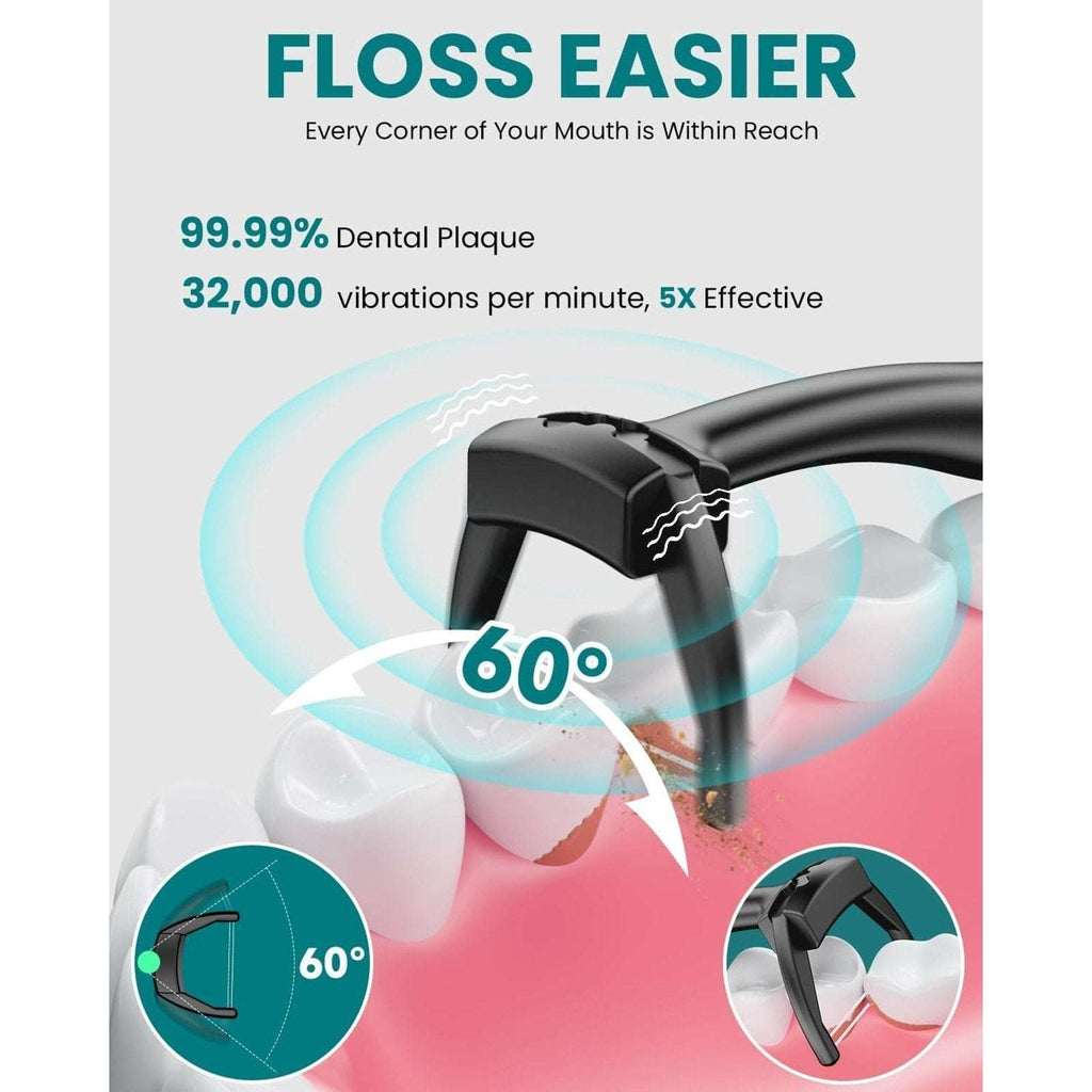 CNAPES Electric Oscillating & Vibrating Flosser + 54 Reusable Refill Floss Heads