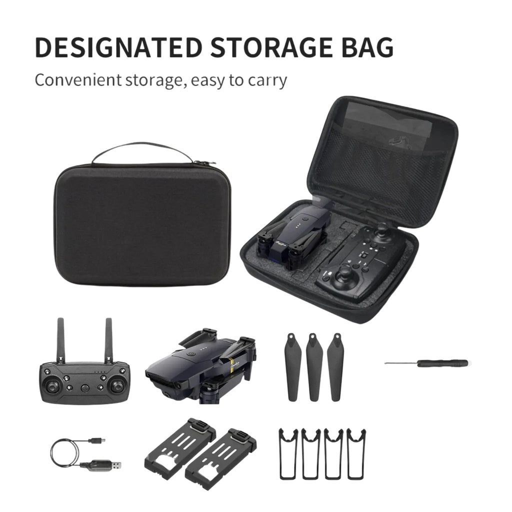 2.4 GHz Black Falcon Drone with 4k Camera Collapsible Quadcopter with Case