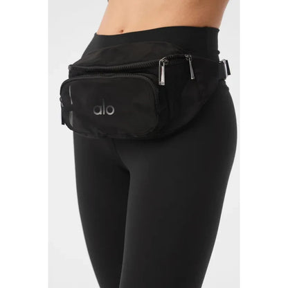 Alo Yoga Black Sheer Mesh Fanny Pack Belt Bag Crossbody