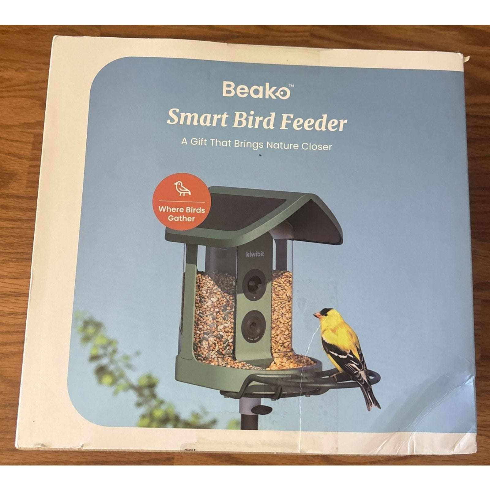 Kiwibit Beako Solar Smart Bird Feeder w Camera, 4K UHD Video, 2-Way Audio, AI ID
