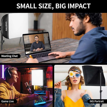 RALENO Softbox Lighting Kit 16x16" Photography Studio Equipment 50W/5500K PS075