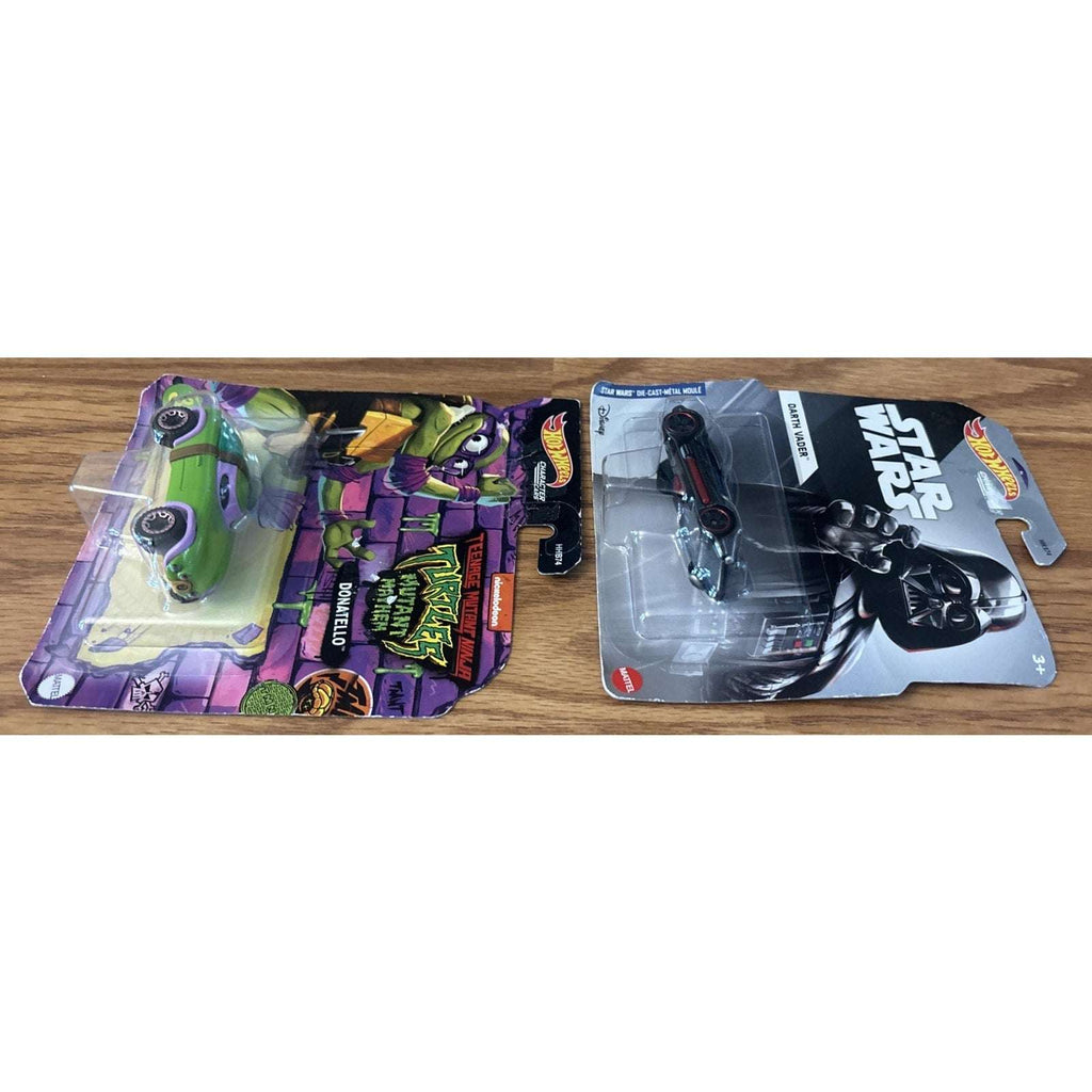 Hot Wheels Disney Star Wars Darth Vader & TMNT Donatello Lot - 1:64 Diecast Car