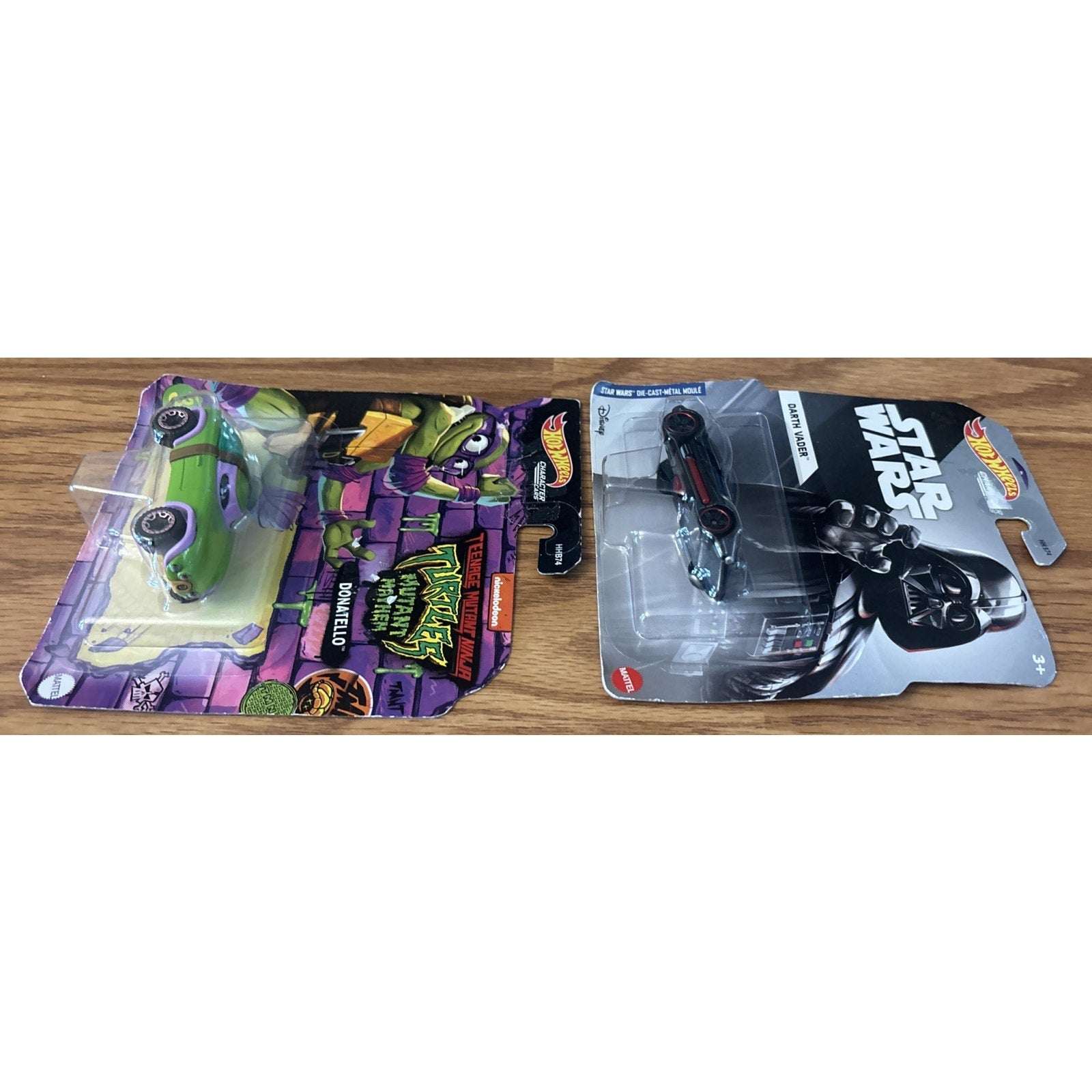 Hot Wheels Disney Star Wars Darth Vader & TMNT Donatello Lot - 1:64 Diecast Car