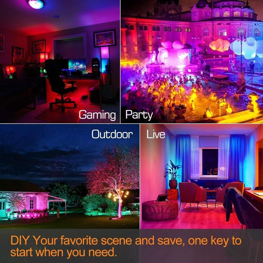 MELPO LED Flood Lights Outdoor 80W IP66 8000LM Smart App Control RGB Landscape