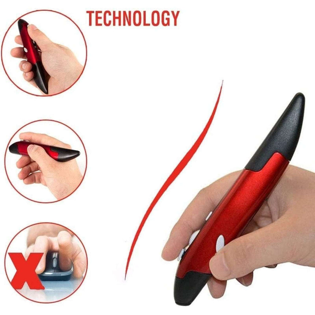 LyChee Wireless USB Optical Vertical Mouse Pen, 2.4GHZ USB Adjustable DPI PR-03