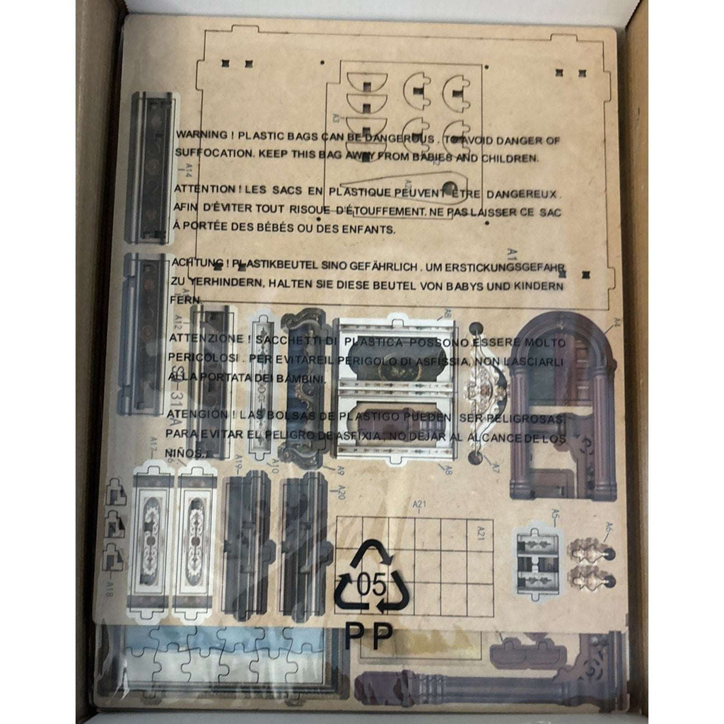 DIY Miniature Book Nook Key Tracking Escape Room Kit - 3D Puzzle with LED Lights