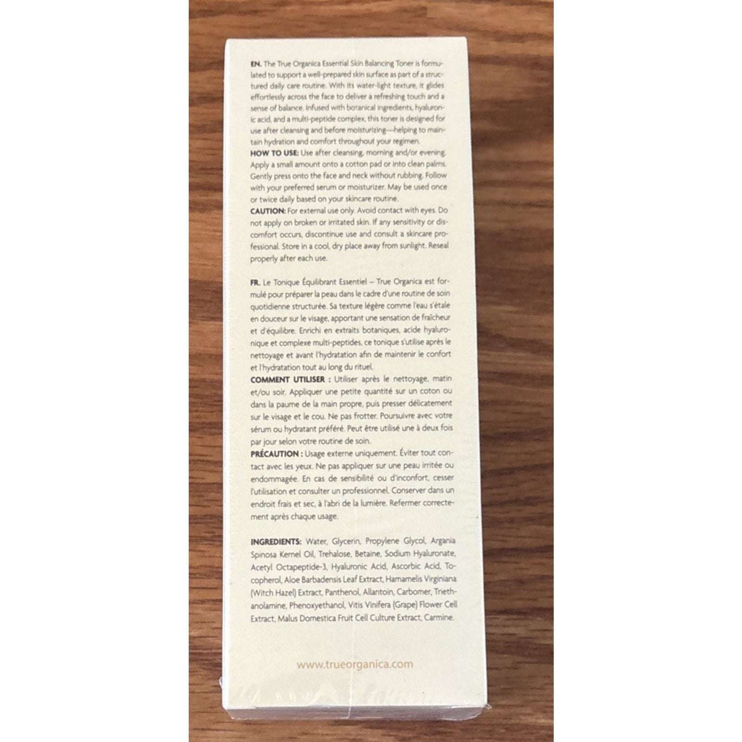 True-OrgaNica Anti-Aging Balancing Toner Hyaluronic Acid +Multi-Peptide Complex